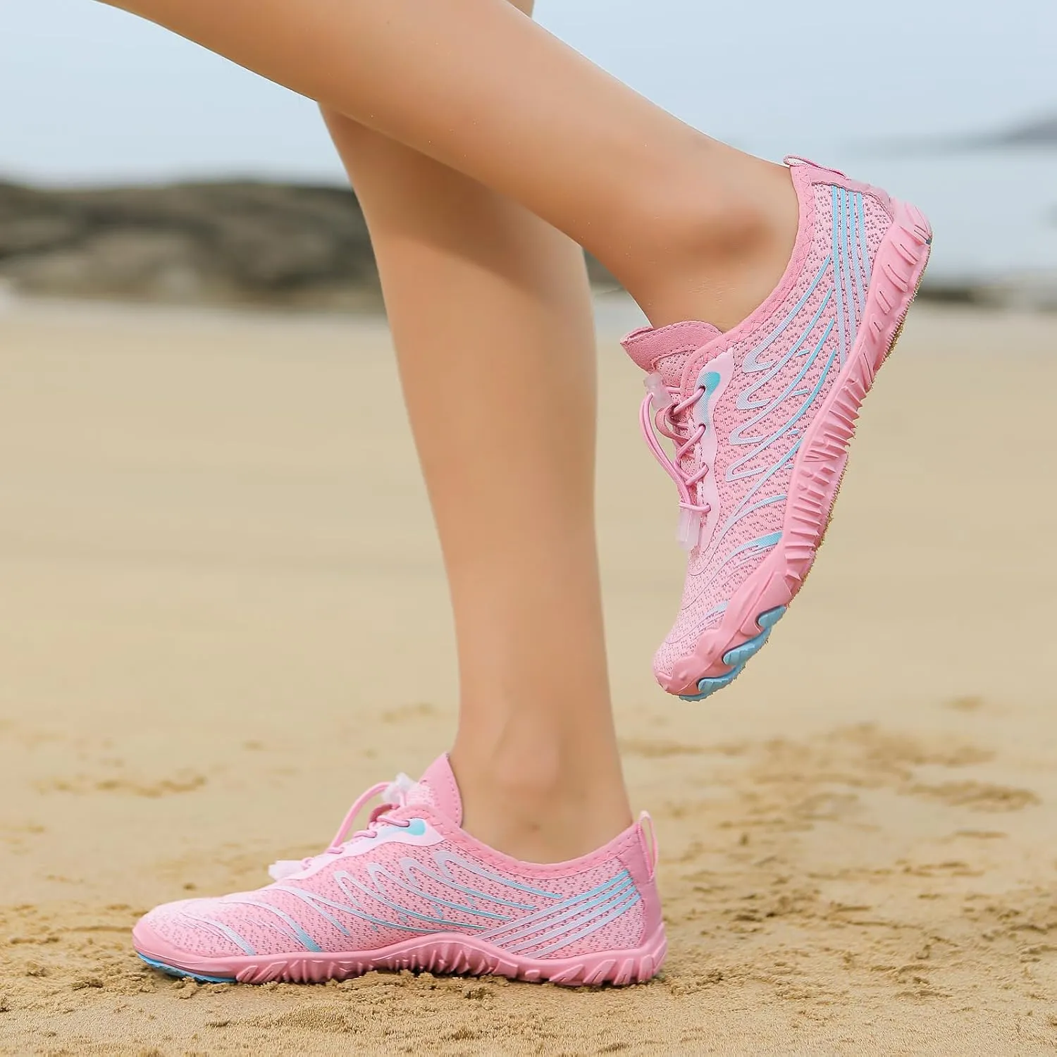 2025 Water Shoes Mens Womens Wide Toe Barefoot Shoes Breathable & Non-Slip Athletic Footwear Beach Swim Quick-Dry Aqua Socks Pool Shoes for Hiking Diving Walking