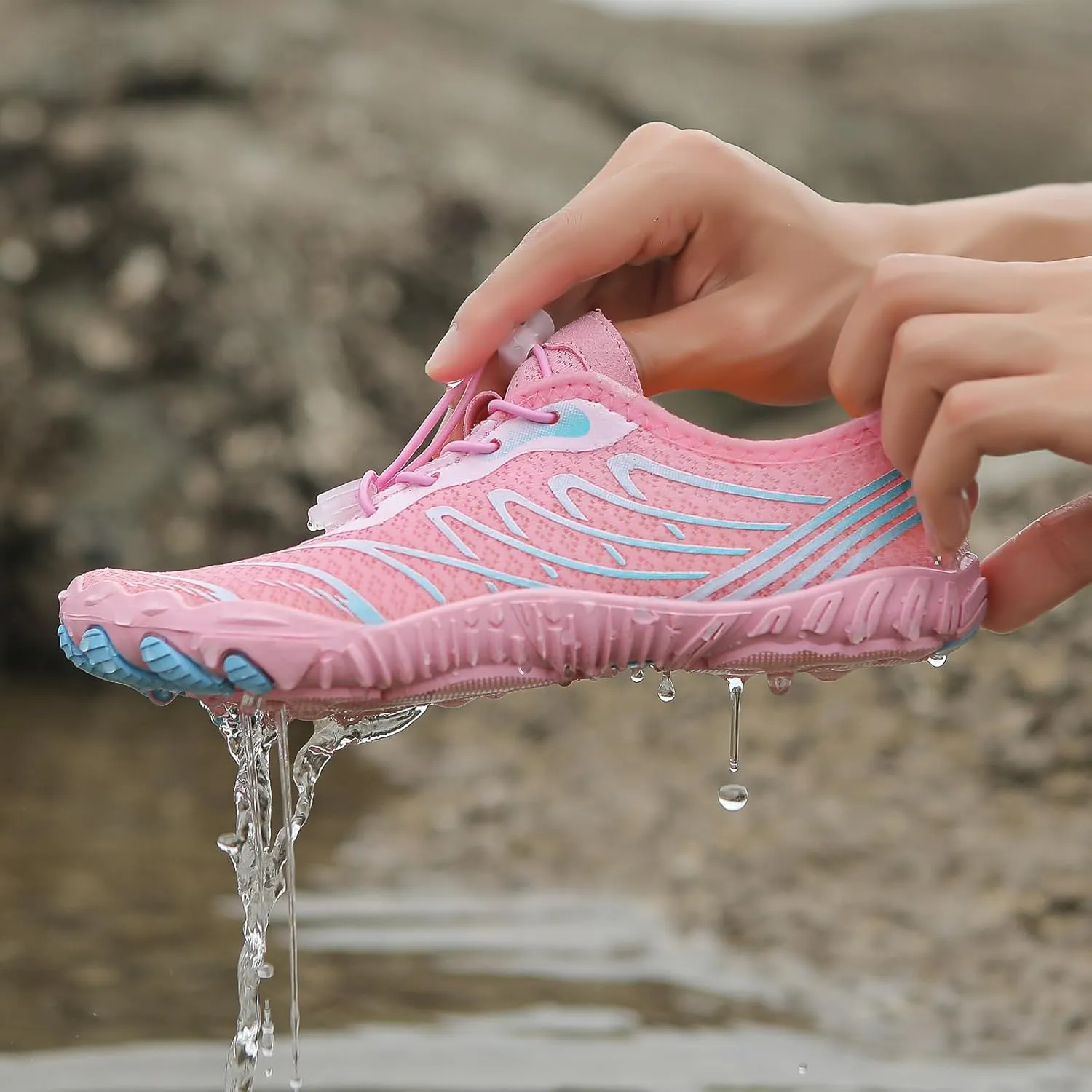 2025 Water Shoes Mens Womens Wide Toe Barefoot Shoes Breathable & Non-Slip Athletic Footwear Beach Swim Quick-Dry Aqua Socks Pool Shoes for Hiking Diving Walking