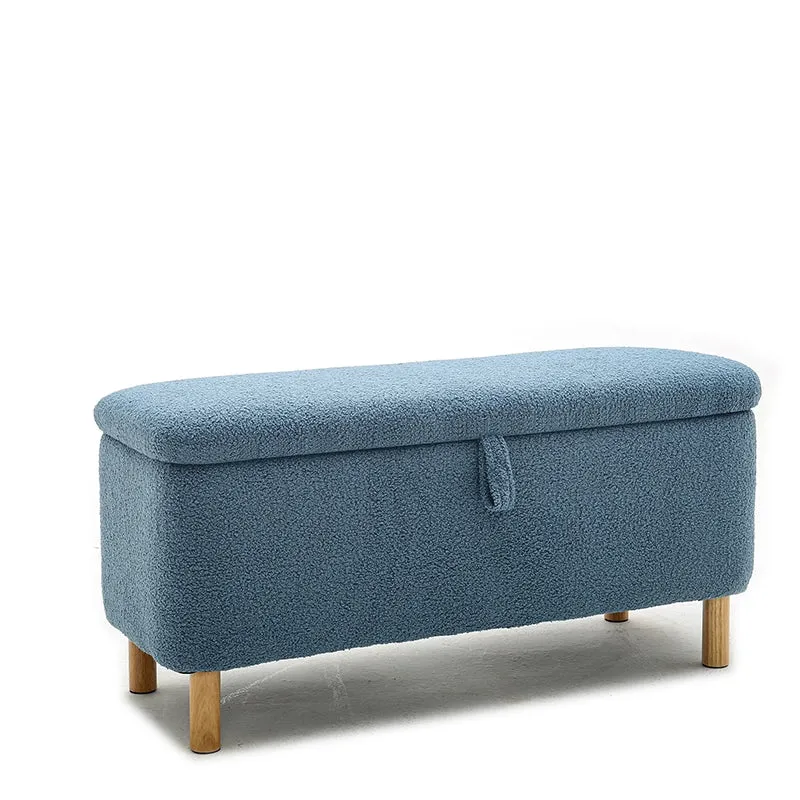 39 Inch Modern Blue Entryway Bench with Storage