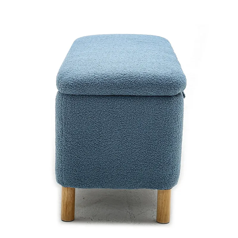 39 Inch Modern Blue Entryway Bench with Storage