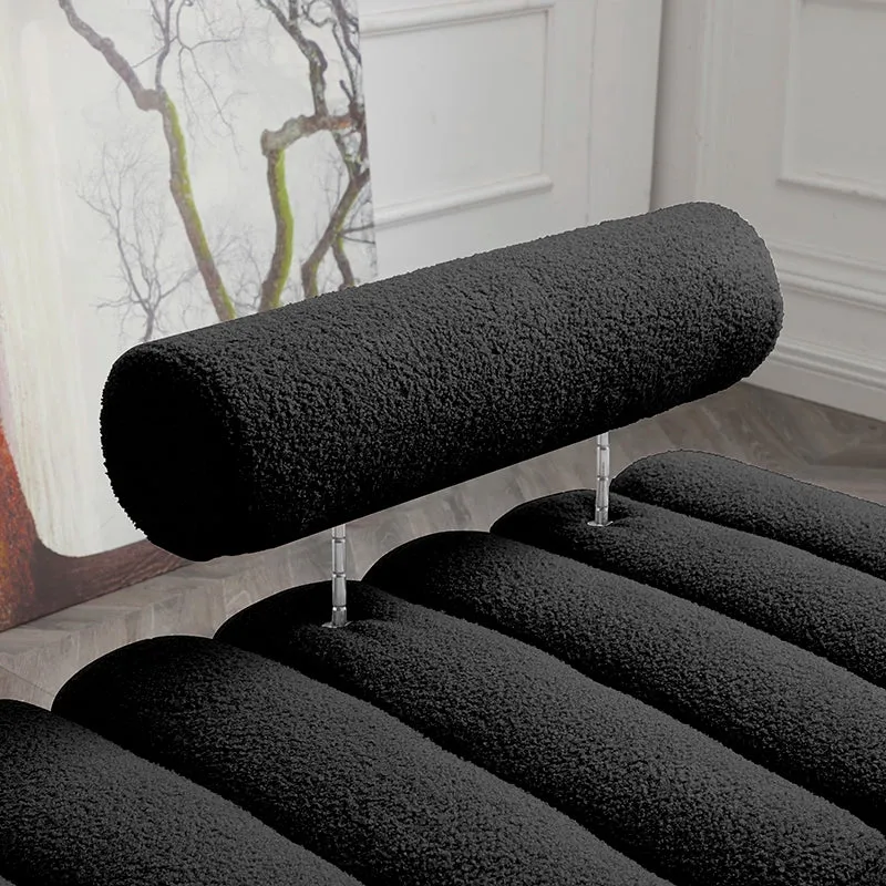 53 Inch Black Entryway Bench with Adjustable Round Backrest and Gold Metallic Legs