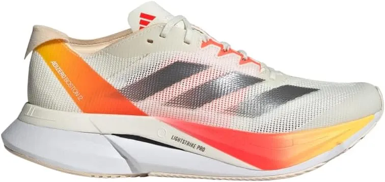 Adidas Adizero Boston 12 - Women's (IG3325, Ivory/Metallic/Solar Red)