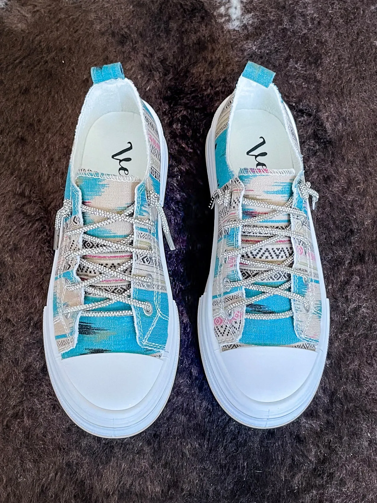 Aman Print Sneaker in Turquoise by Very G