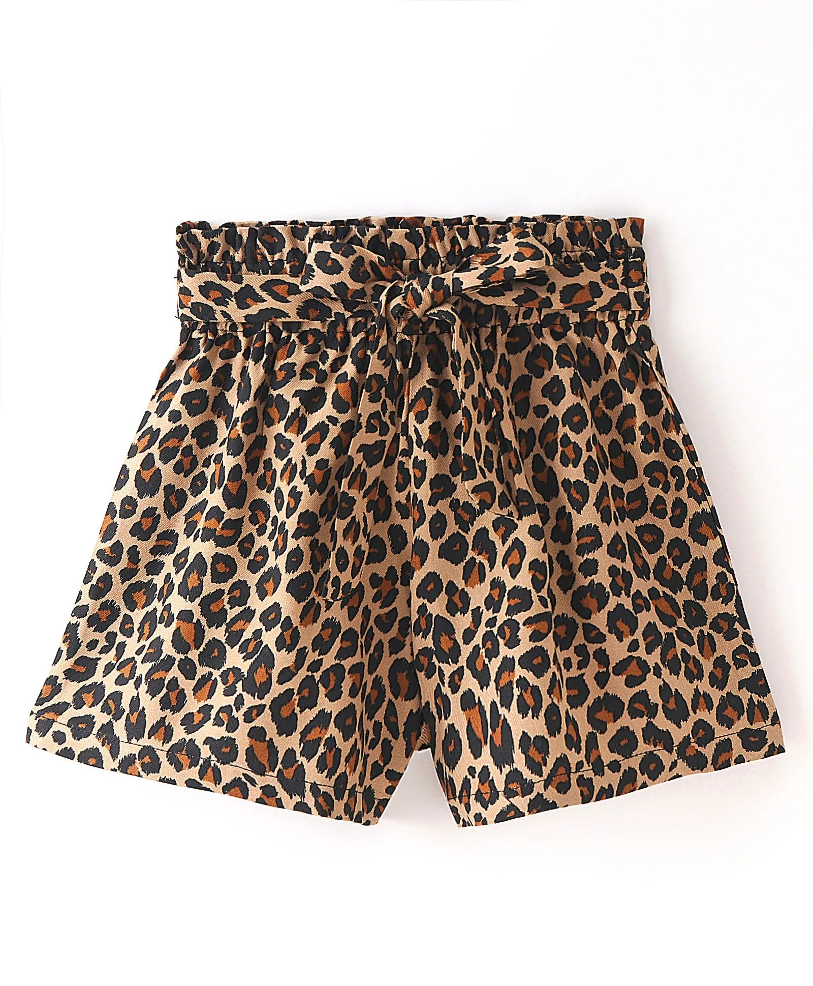 Animal Print Belted Shorts
