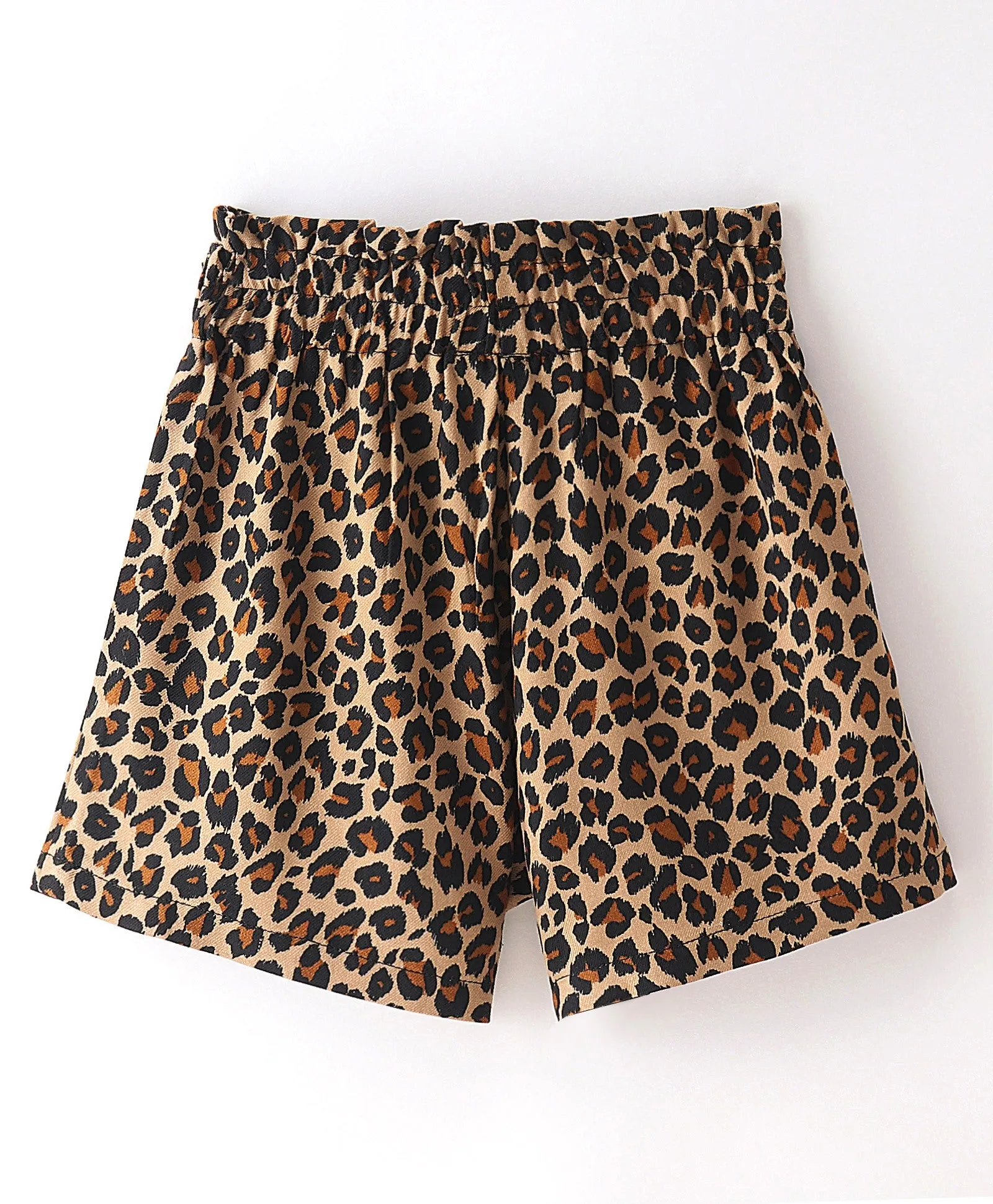 Animal Print Belted Shorts