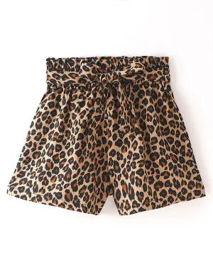 Animal Print Belted Shorts