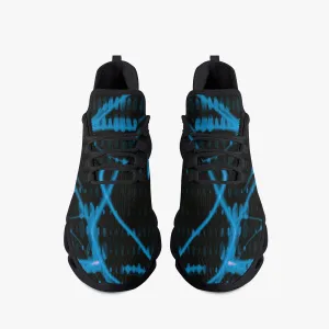 Baby Blue Laser Mesh Knit Bounce Sneakers - Black