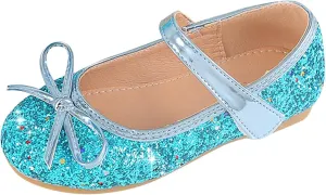 Baby Princess Wedding Sandals Toddler Girls Bowknot Glitter Rhinestone Strap Flats Summer Casual Shinny Low Heels Shoes
