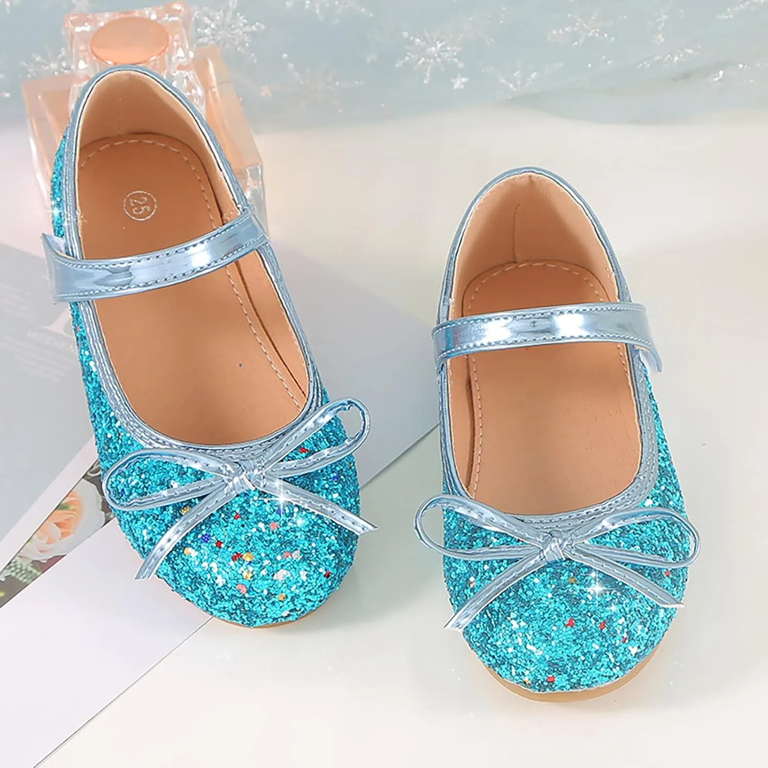 Baby Princess Wedding Sandals Toddler Girls Bowknot Glitter Rhinestone Strap Flats Summer Casual Shinny Low Heels Shoes