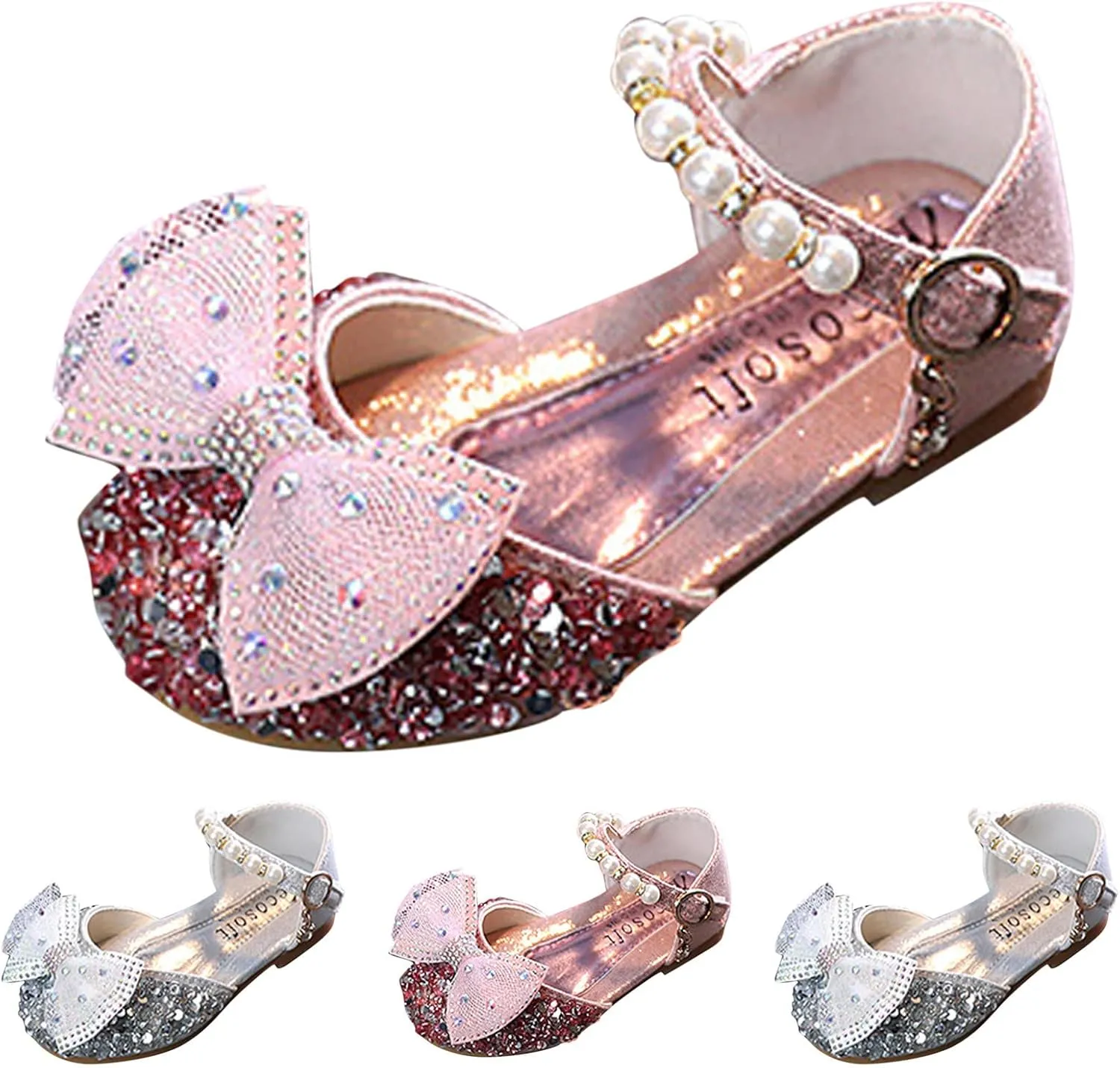 Beach Shoes Toddler Fashion Spring And Summer Girls' Sandals Dress Performance Dance Shoes Mesh Rhinestone Warm Beach