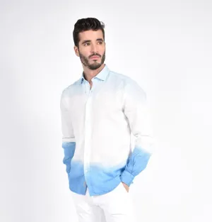 BLUE OMBR LINEN SHIRT M-19214