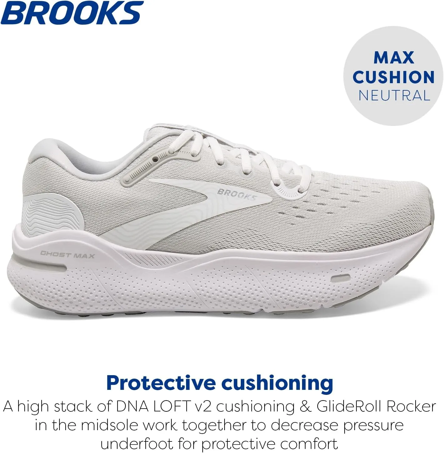 Brooks Mens Ghost Max Cushion Neutral Running & Walking Shoe