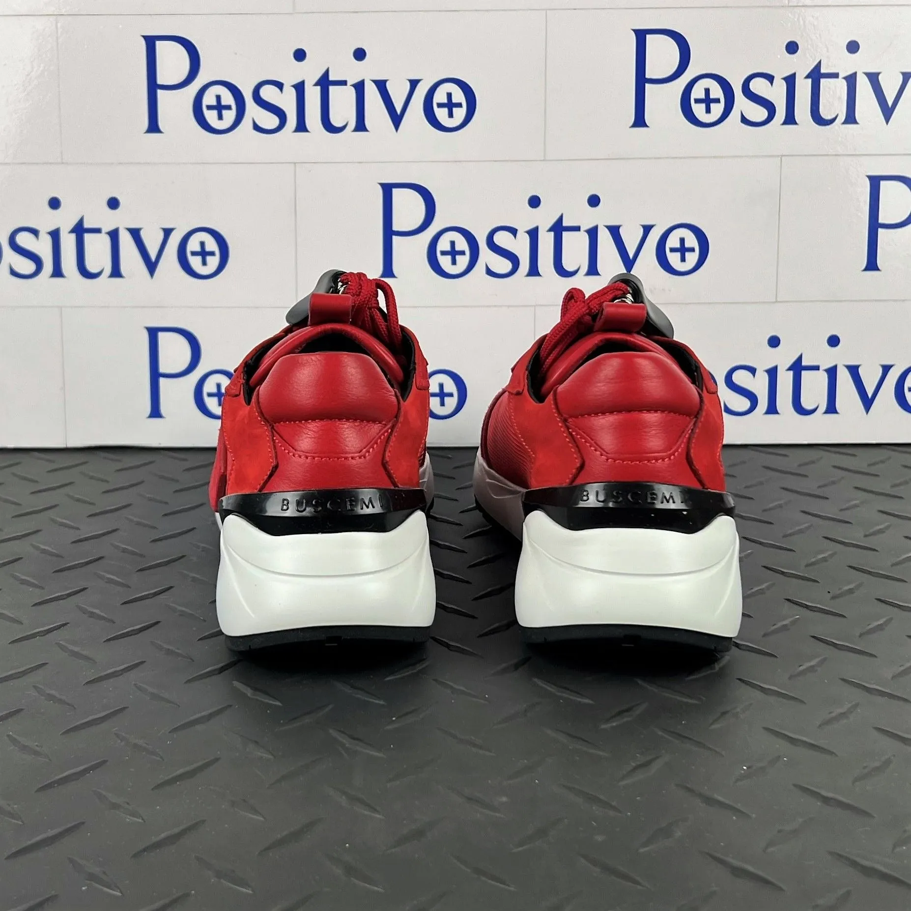 Buscemi Women's Run 2 Red Suede Sneakers SAMPLE