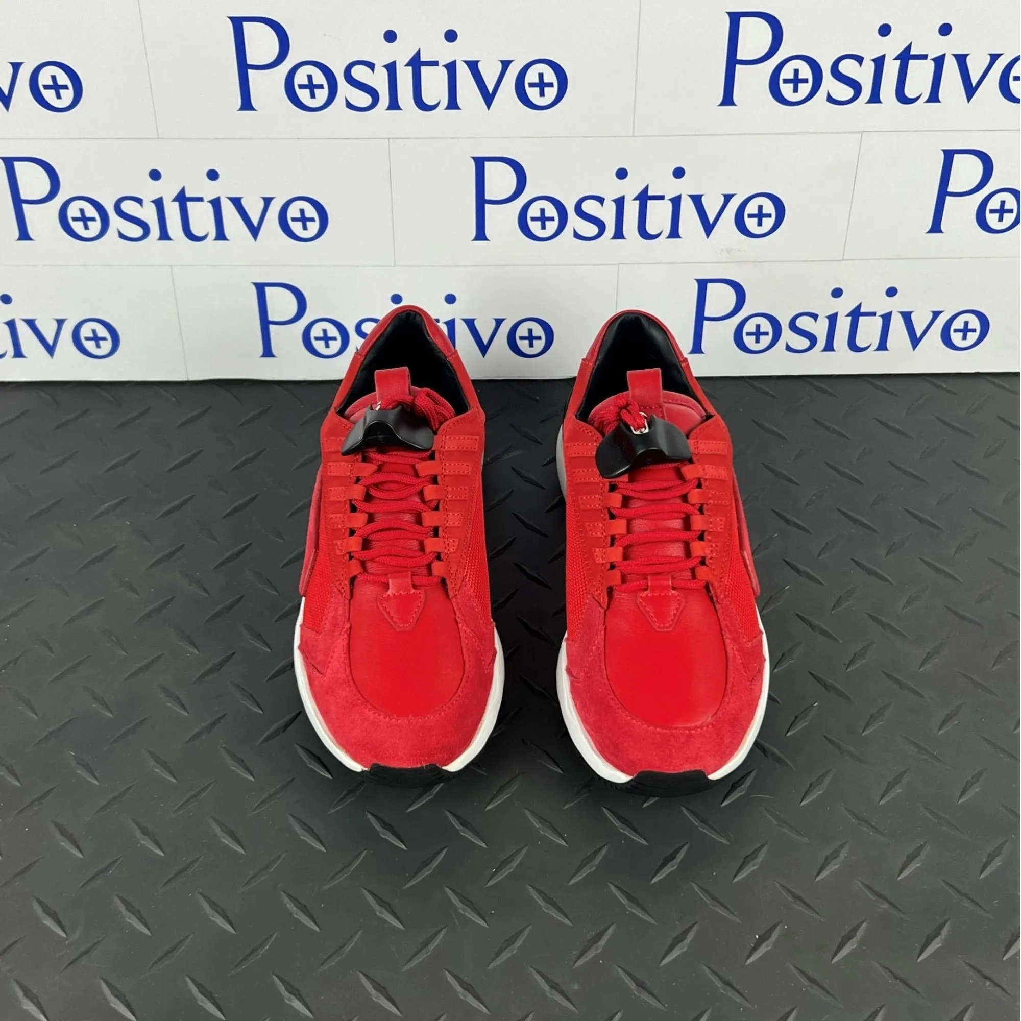 Buscemi Women's Run 2 Red Suede Sneakers SAMPLE