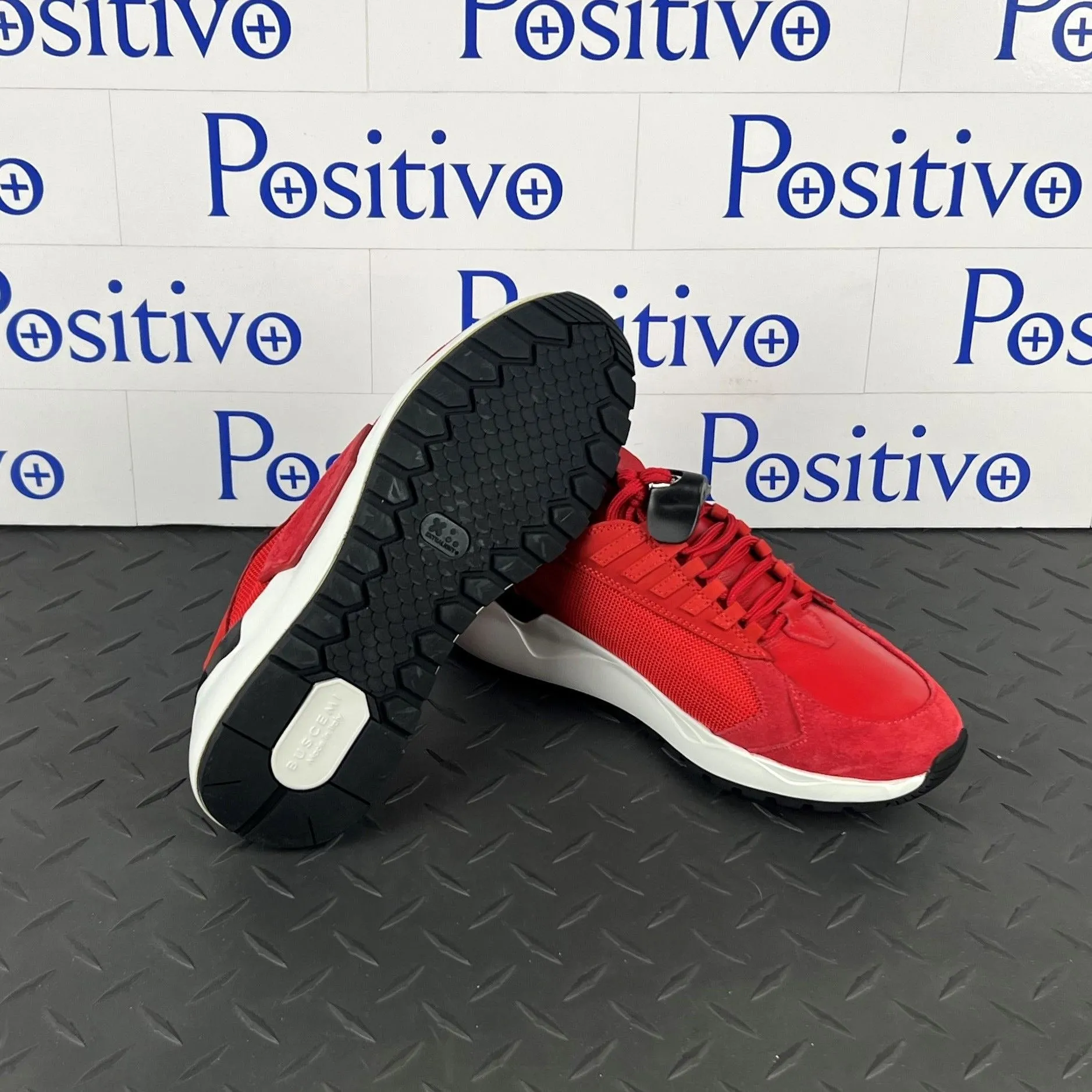 Buscemi Women's Run 2 Red Suede Sneakers SAMPLE