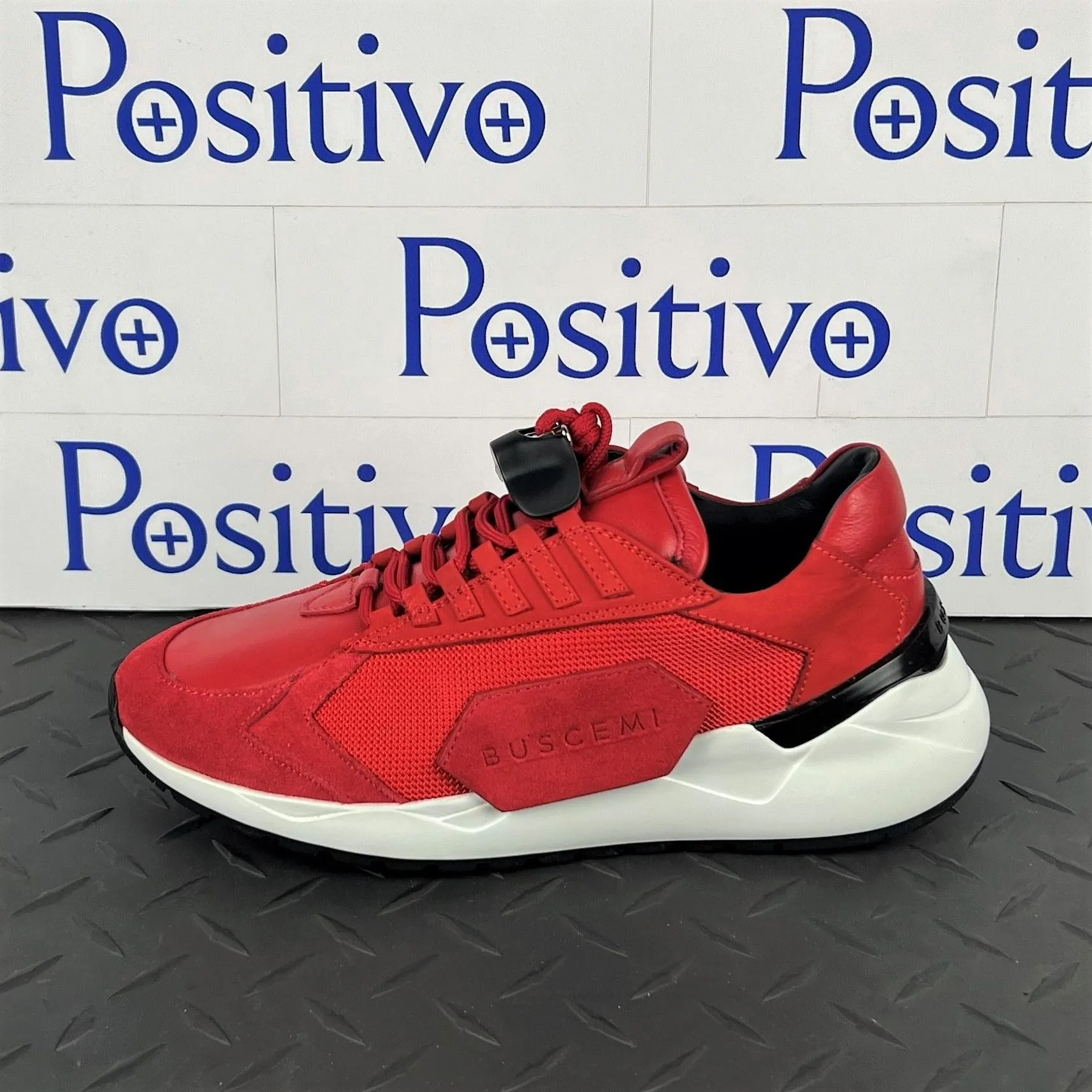 Buscemi Women's Run 2 Red Suede Sneakers SAMPLE