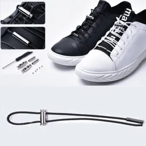 Canvas Sport Quick Shoelace No Tie Quick Easy Sneaker Lazy Shoelaces Elasticity Black Color