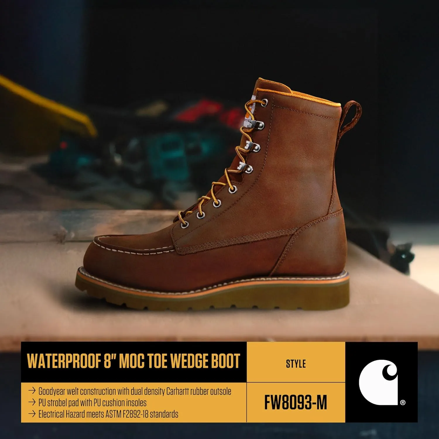 Carhartt Men's Waterproof 8" Moc Soft Toe Wedge Boot