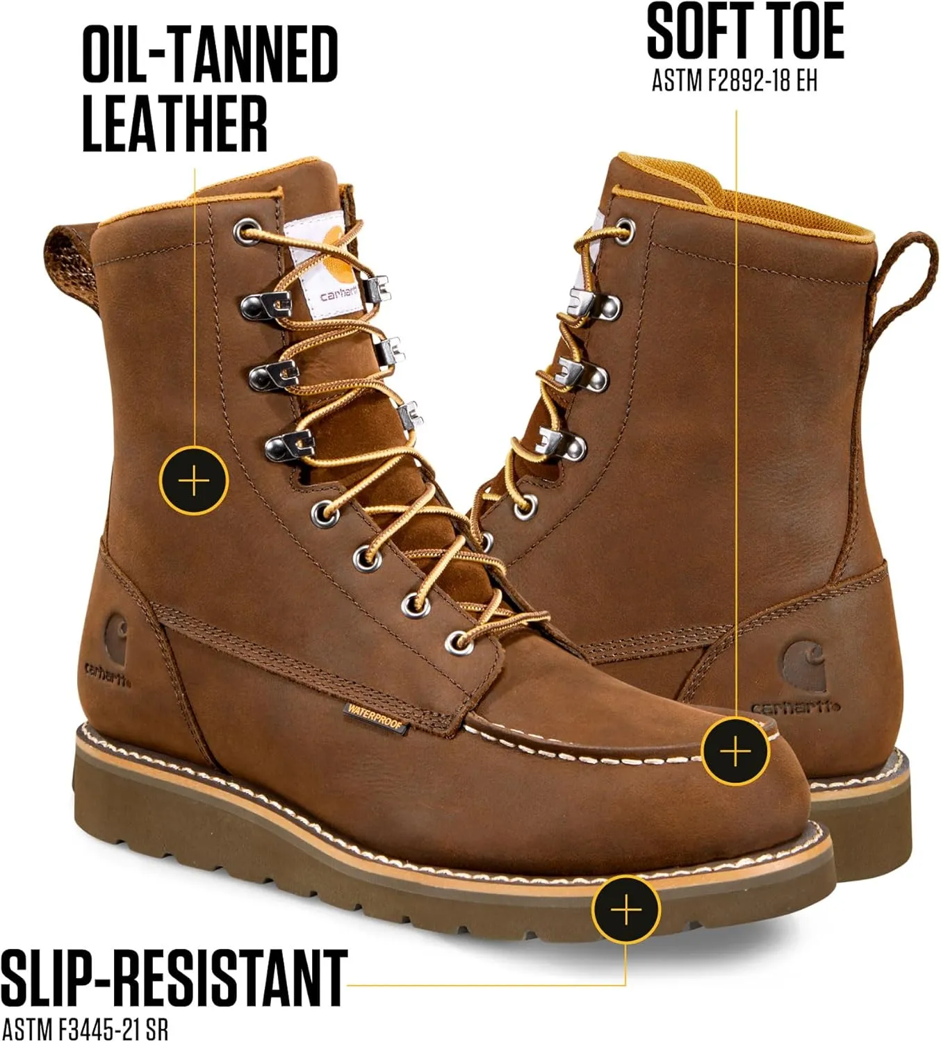 Carhartt Men's Waterproof 8" Moc Soft Toe Wedge Boot