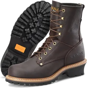 Carolina Elm 8 Unlined Logger Boots for Men - Unlined Leather Upper, Pillow Cushion Footbed, and Welted Oil- and Slip-Resistant Outsole, EH Rated