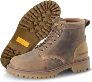 Carolina Marlboro Lo 6 Waterproof Steel Toe Boots for Men - Leather with Breathable Lining, EVA Footbed, Oil & Slip-Resistant Lug Outsole, EH Rated