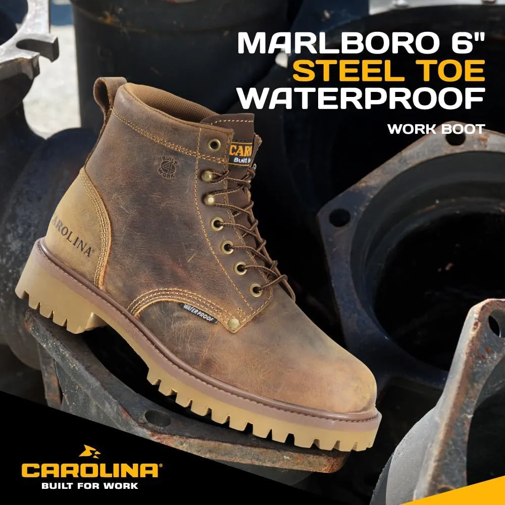 Carolina Marlboro Lo 6 Waterproof Steel Toe Boots for Men - Leather with Breathable Lining, EVA Footbed, Oil & Slip-Resistant Lug Outsole, EH Rated