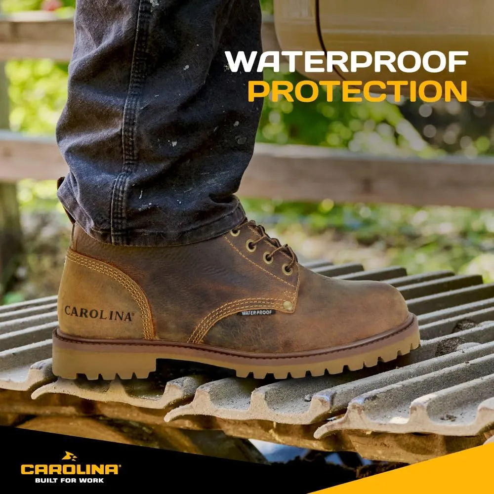 Carolina Marlboro Lo 6 Waterproof Steel Toe Boots for Men - Leather with Breathable Lining, EVA Footbed, Oil & Slip-Resistant Lug Outsole, EH Rated
