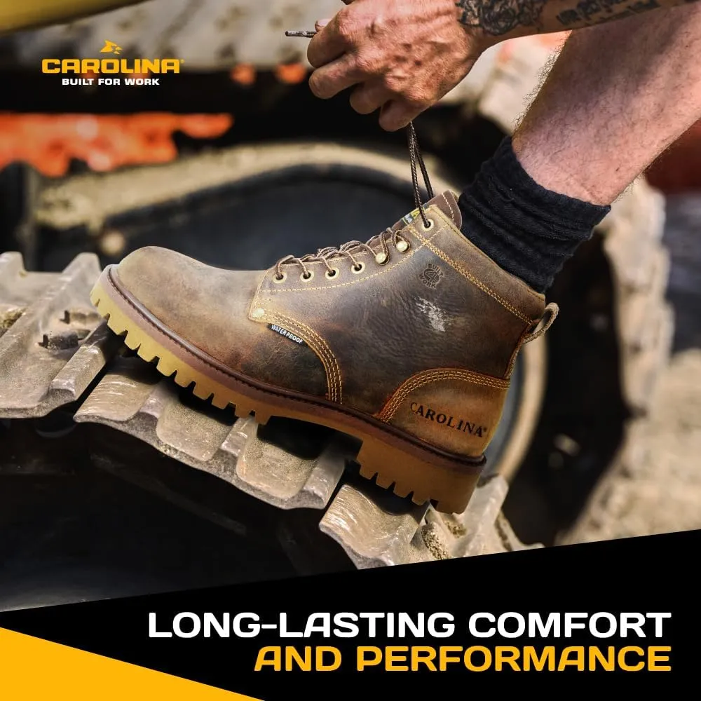 Carolina Marlboro Lo 6 Waterproof Steel Toe Boots for Men - Leather with Breathable Lining, EVA Footbed, Oil & Slip-Resistant Lug Outsole, EH Rated