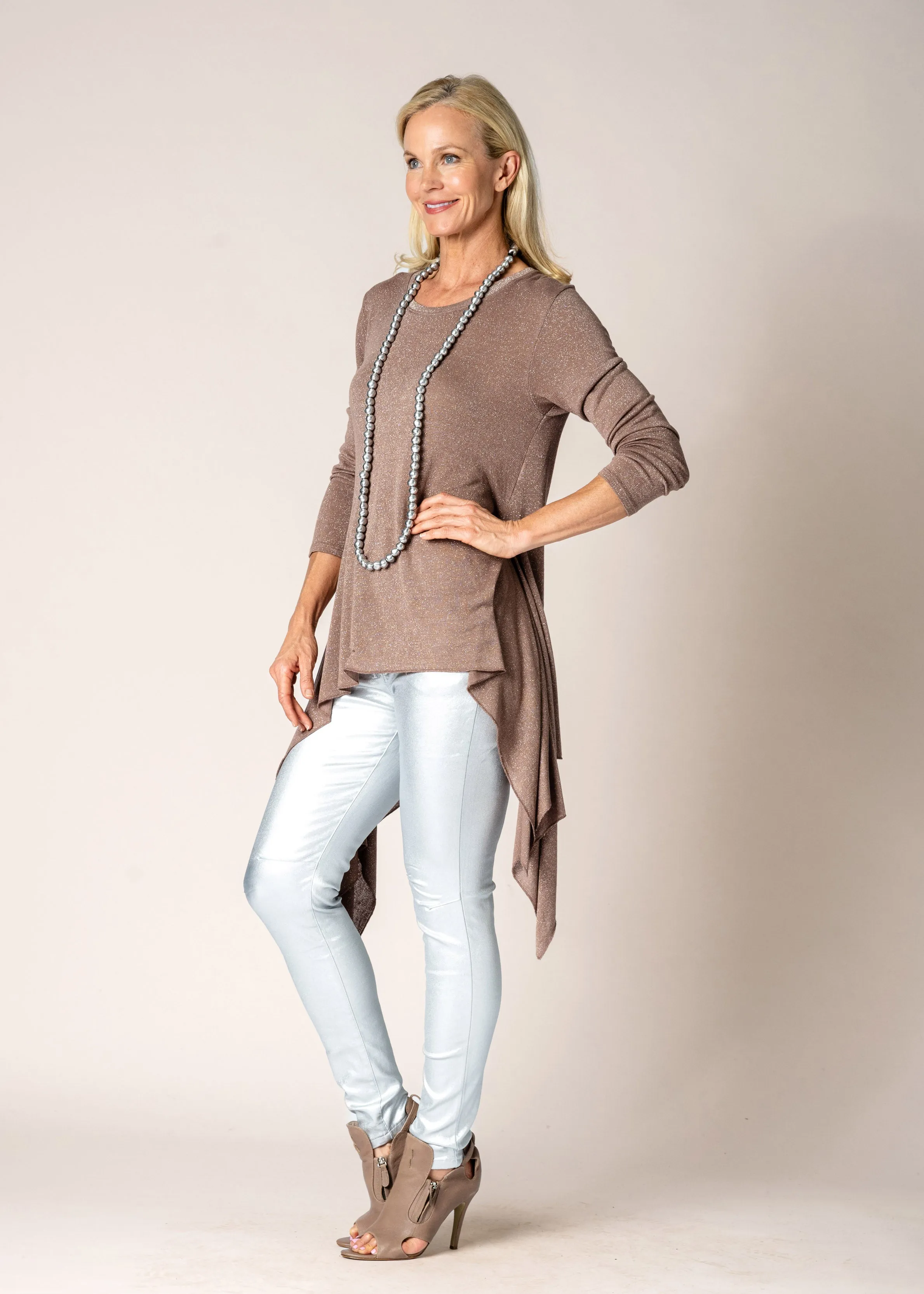Charlene Metallic Pants in Silver