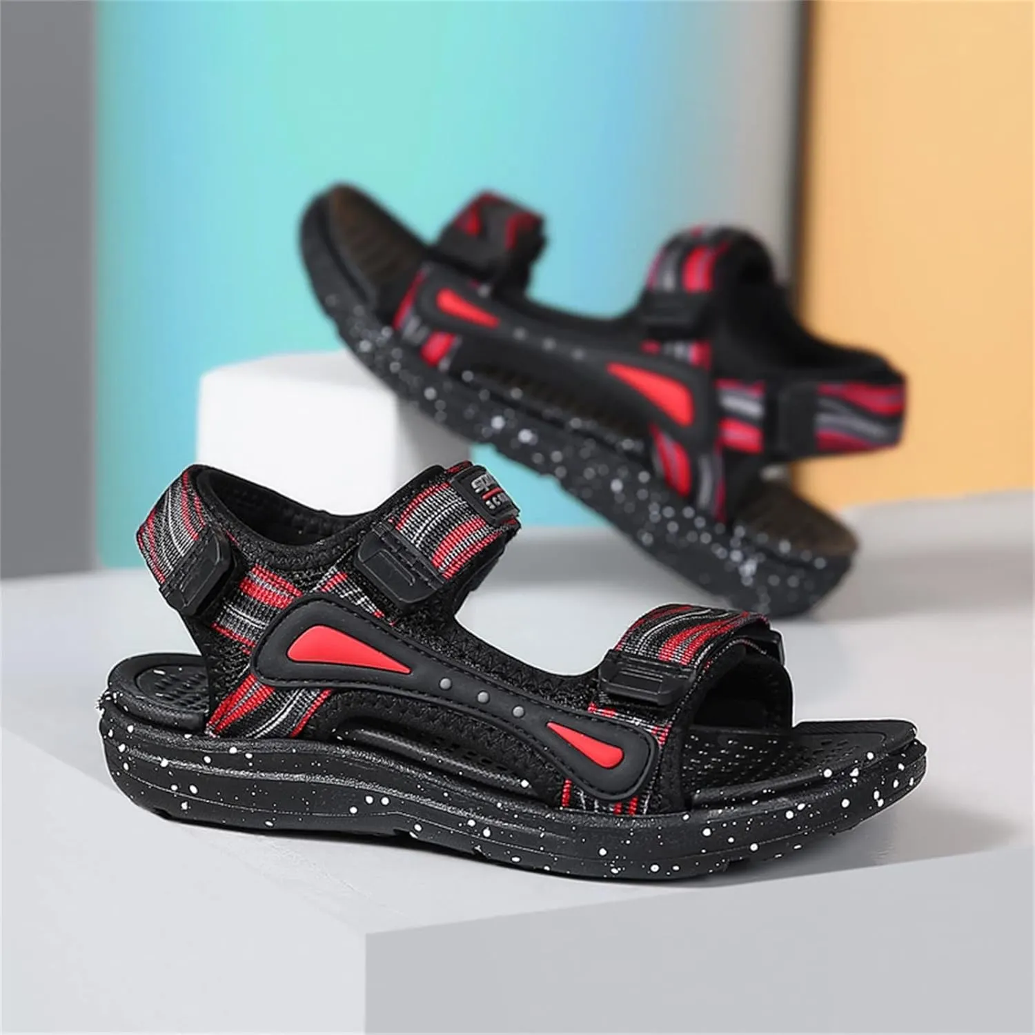 Childrens Wide Sandals Open Toe Flat Non Slip Shoes Baby Boys Kids Summer Casual Rubber Fashion Beach Pool Sandals