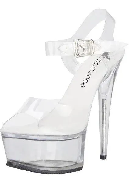 Clear Platform Sandal With Quick Release Strap 6in Heel Size 7
