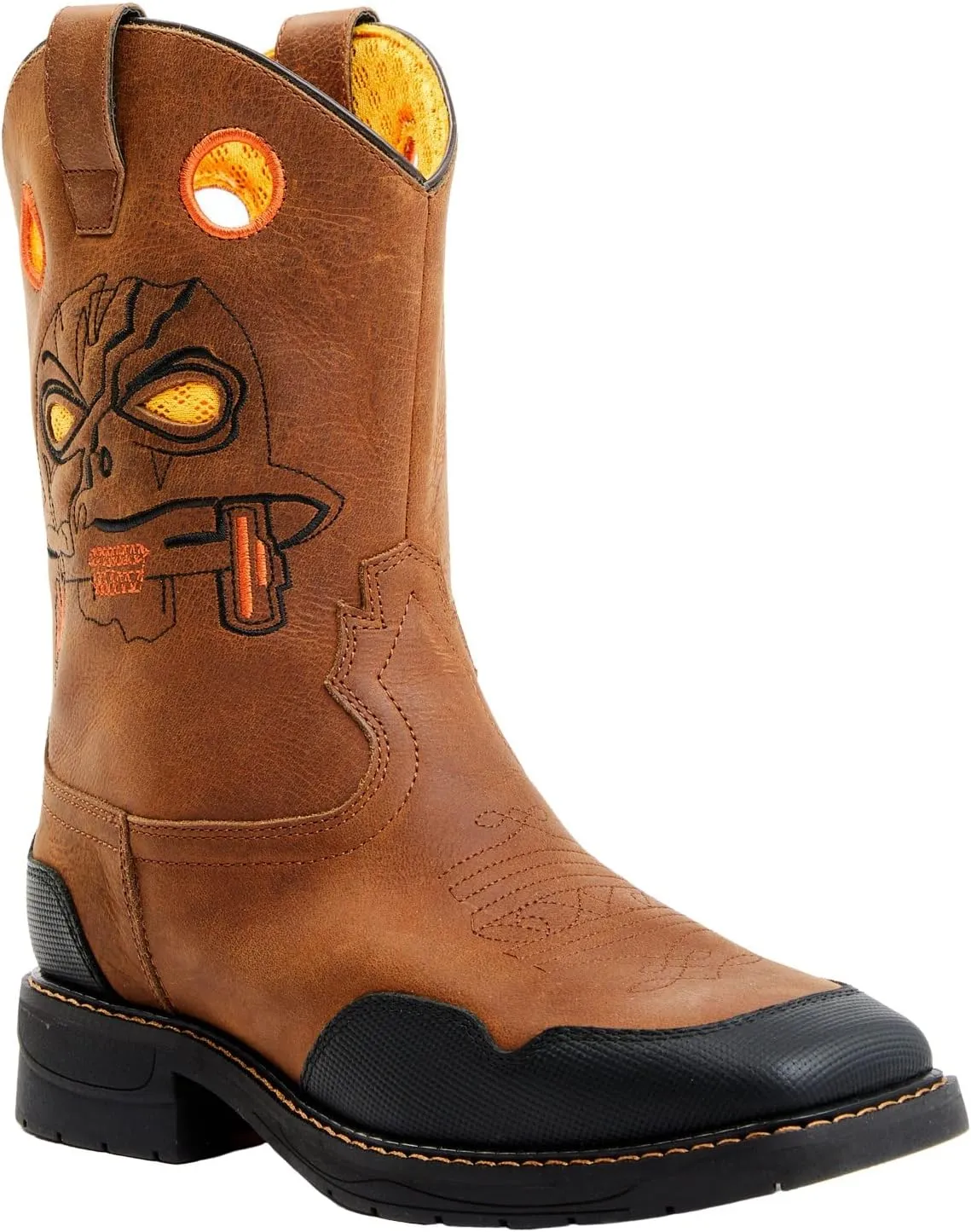 Cody James Boys' Skull Work Boot Broad Square Toe - BCBSP22P20 5 D Multi