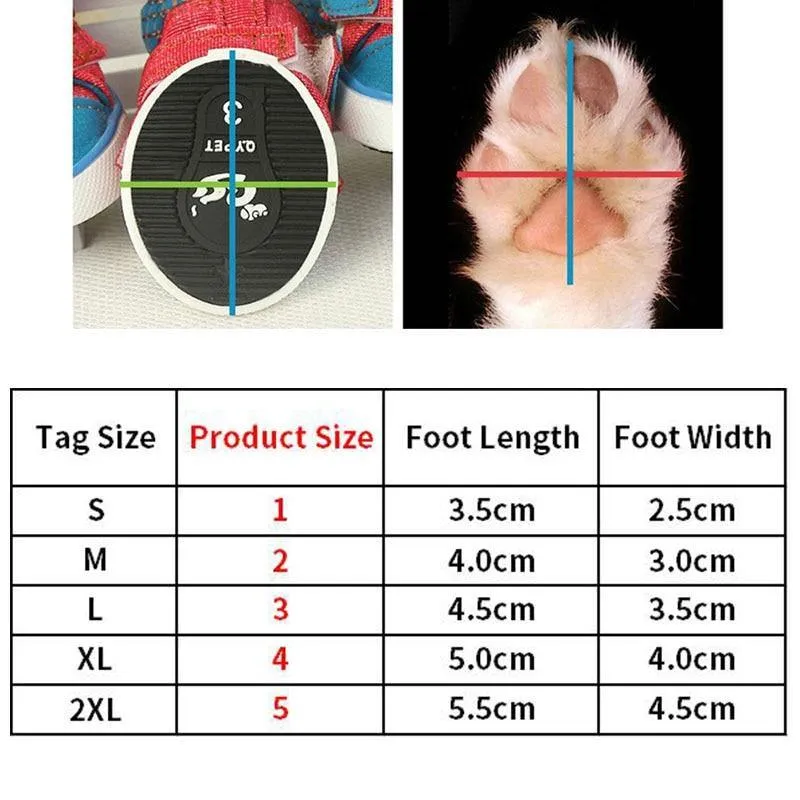 Denim Laces Dog Puppy Sneaker Canvas Shoes