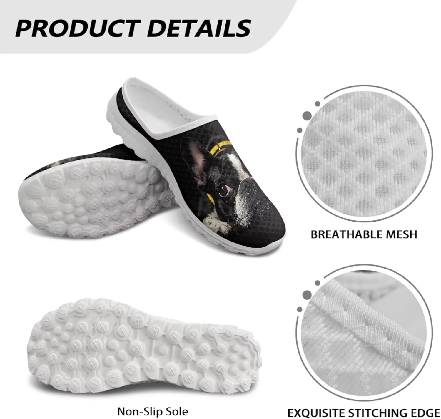 Dog Cat Print Mule Slippers for Women Memory Foam Clipper Fashion Sneakers Comfortable Slip-On Loafers Shoe