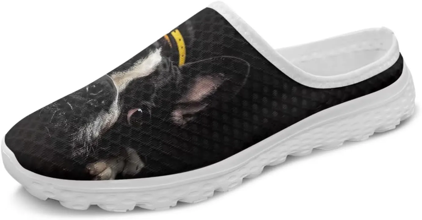 Dog Cat Print Mule Slippers for Women Memory Foam Clipper Fashion Sneakers Comfortable Slip-On Loafers Shoe