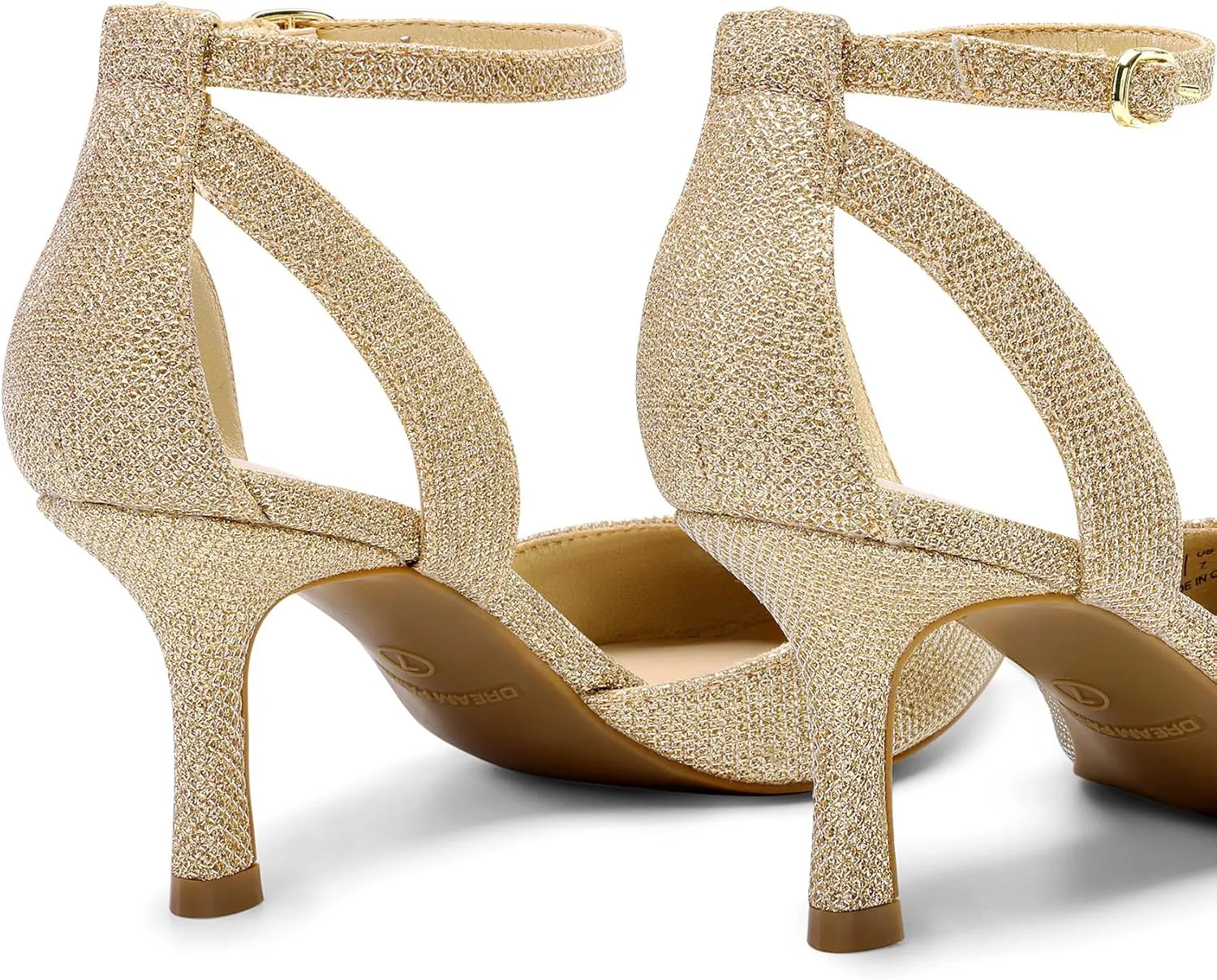 DREAM PAIRS Pointed Closed Toe Kitten Heels Stiletto Ankle Strap Women's Pumps Shoes for Women Wedding Party Dress Sandals