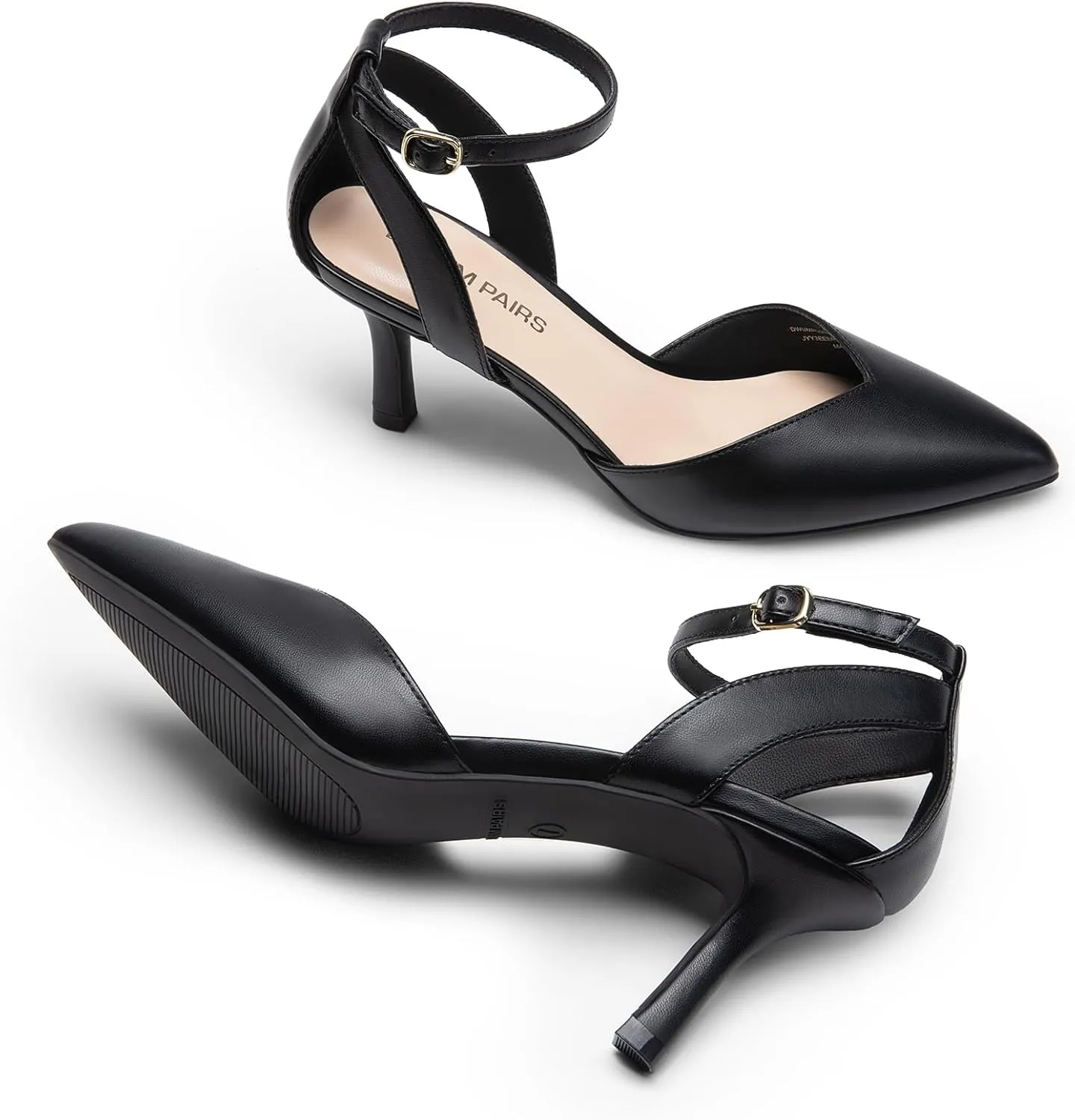 DREAM PAIRS Pointed Closed Toe Kitten Heels Stiletto Ankle Strap Women's Pumps Shoes for Women Wedding Party Dress Sandals