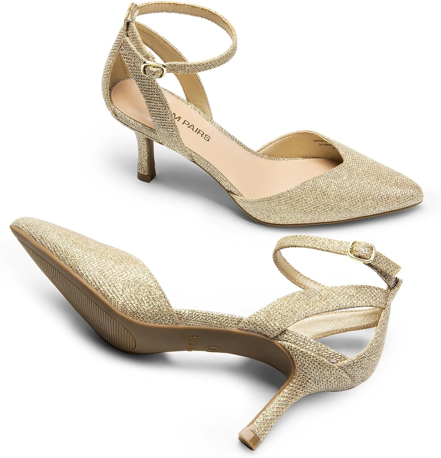 DREAM PAIRS Pointed Closed Toe Kitten Heels Stiletto Ankle Strap Women's Pumps Shoes for Women Wedding Party Dress Sandals