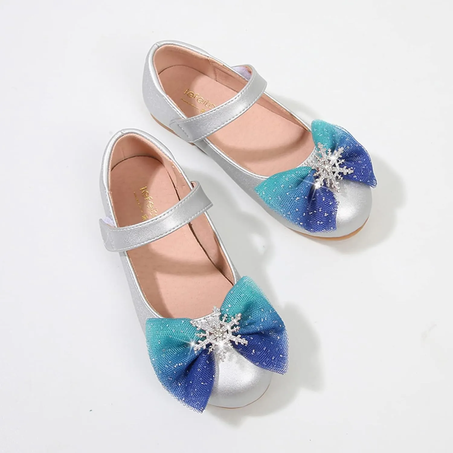 EnJoCho 2-9Years Toddler Little Kid Girls Dress Pumps Glitter Sequins Princess Party Dance Shoes Rhinestone (Blue, 3 Years)