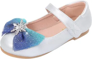 EnJoCho 2-9Years Toddler Little Kid Girls Dress Pumps Glitter Sequins Princess Party Dance Shoes Rhinestone (Blue, 3 Years)