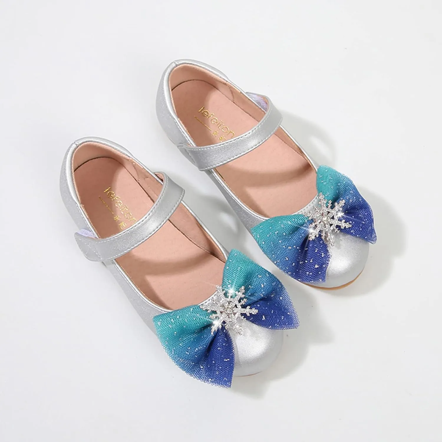 EnJoCho 2-9Years Toddler Little Kid Girls Dress Pumps Glitter Sequins Princess Party Dance Shoes Rhinestone (Blue, 3 Years)