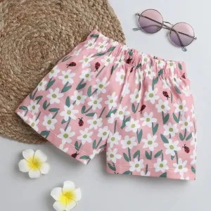 Floral Printed Shorts - Pink