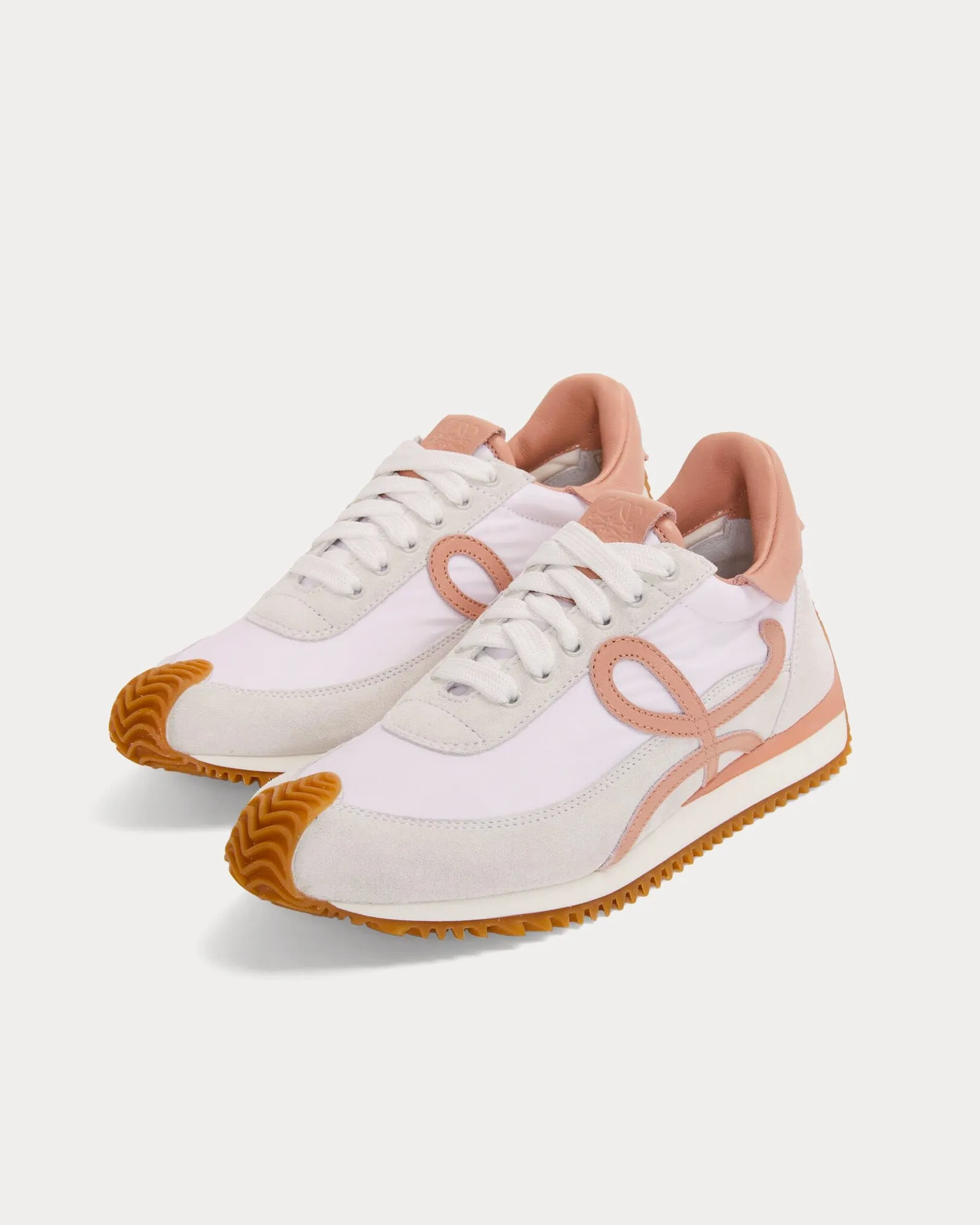 Flow Runner Nylon & Suede White / Powder Low Top Sneakers