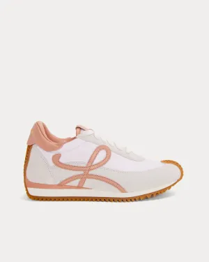 Flow Runner Nylon & Suede White / Powder Low Top Sneakers