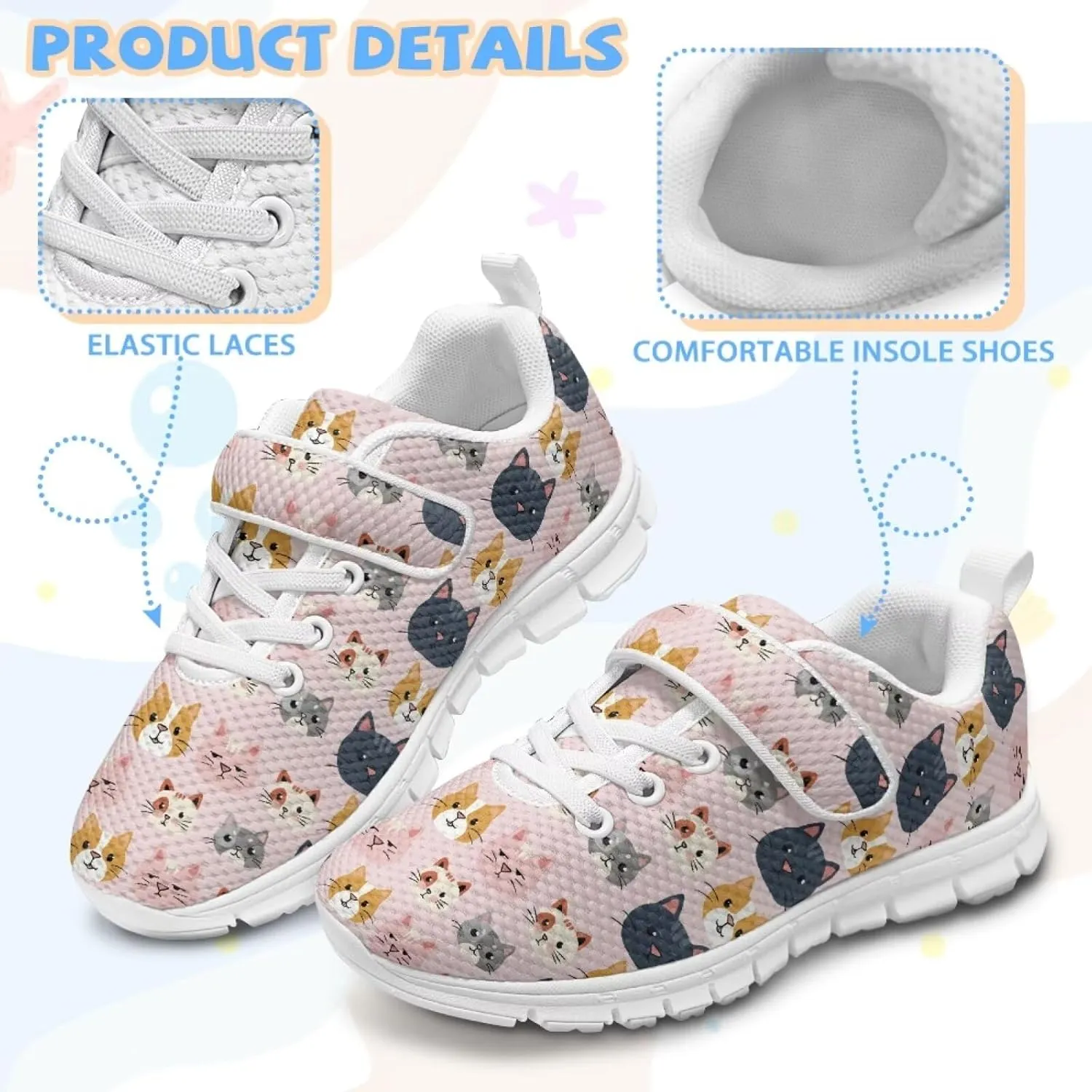 Forchrinse Blue Sea Turtle Print Little Kids Sneakers for Boys Girls Lightweight Sport Athletic Running Shoes Non Slip Causal Strap Sneakers Size 11-2