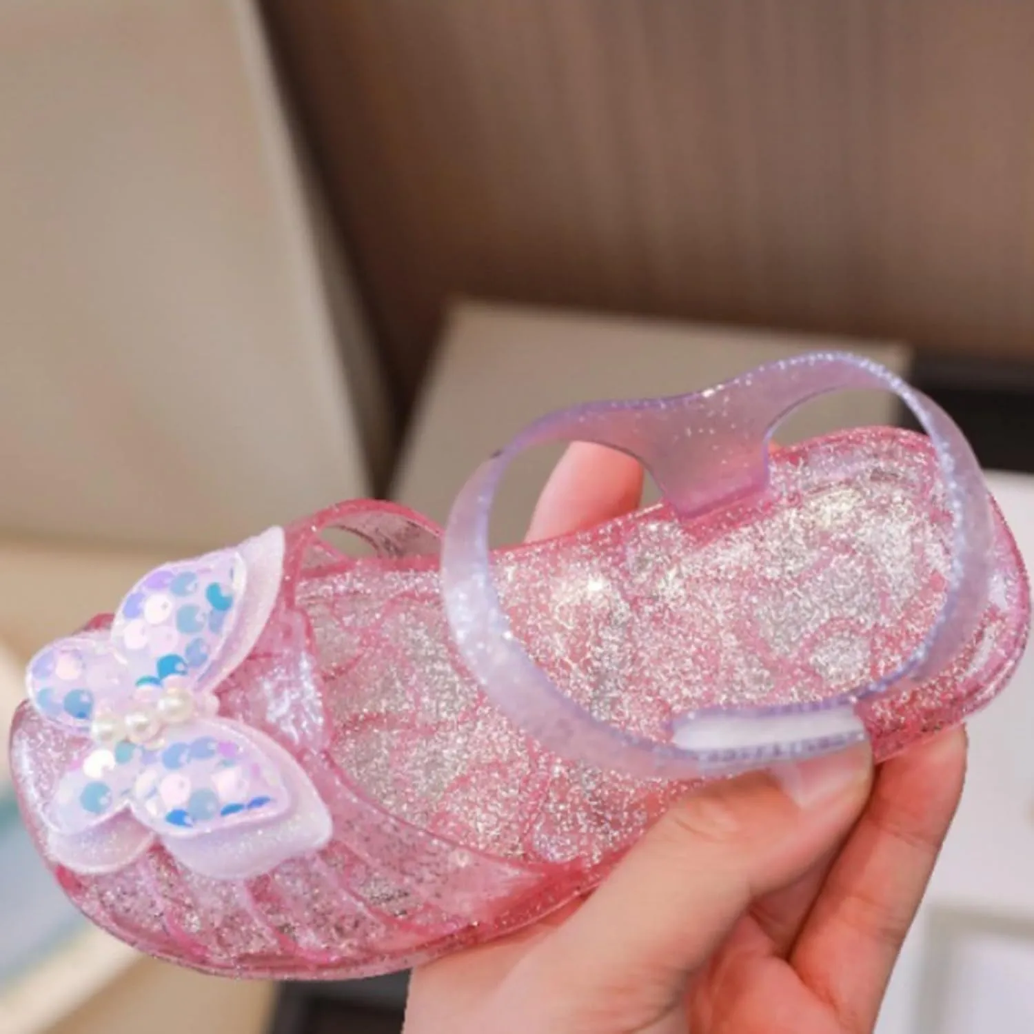 Girl's Baby Toddler Sandals Sandals For Girls Kids Toddler Dress Up Flat Sequins Butterfly Mary Jane Shoes Summer Casual Sandal Children's Adjustable Back Strap Water Sandal