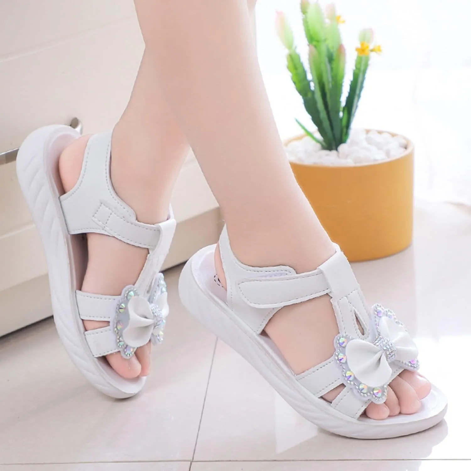 Girls Flat Sandals Girls Sandals Little Girl Soft Sole Children's Shoes Medium And Large Girl Baby Princess Shoes