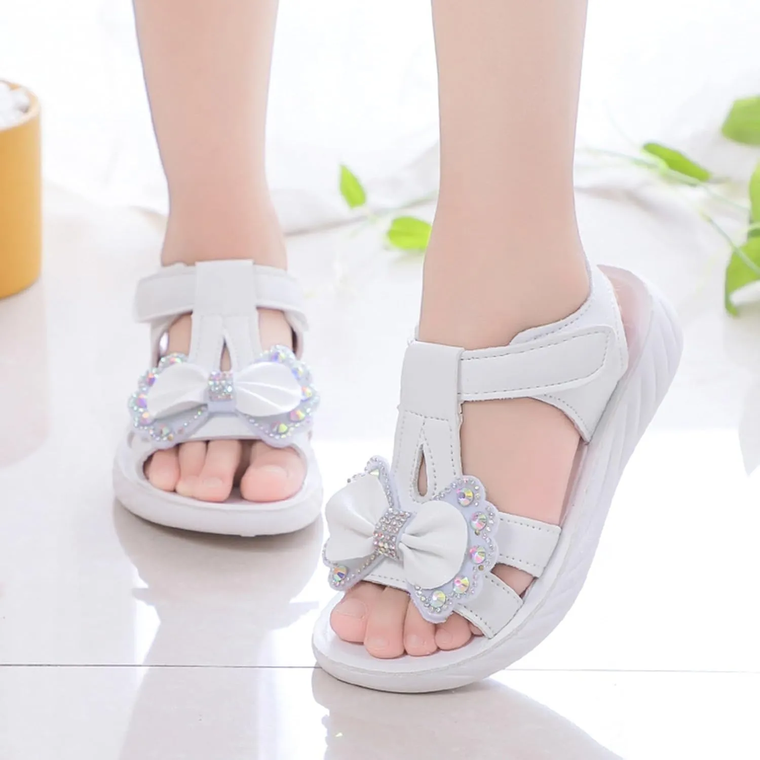 Girls Flat Sandals Girls Sandals Little Girl Soft Sole Children's Shoes Medium And Large Girl Baby Princess Shoes