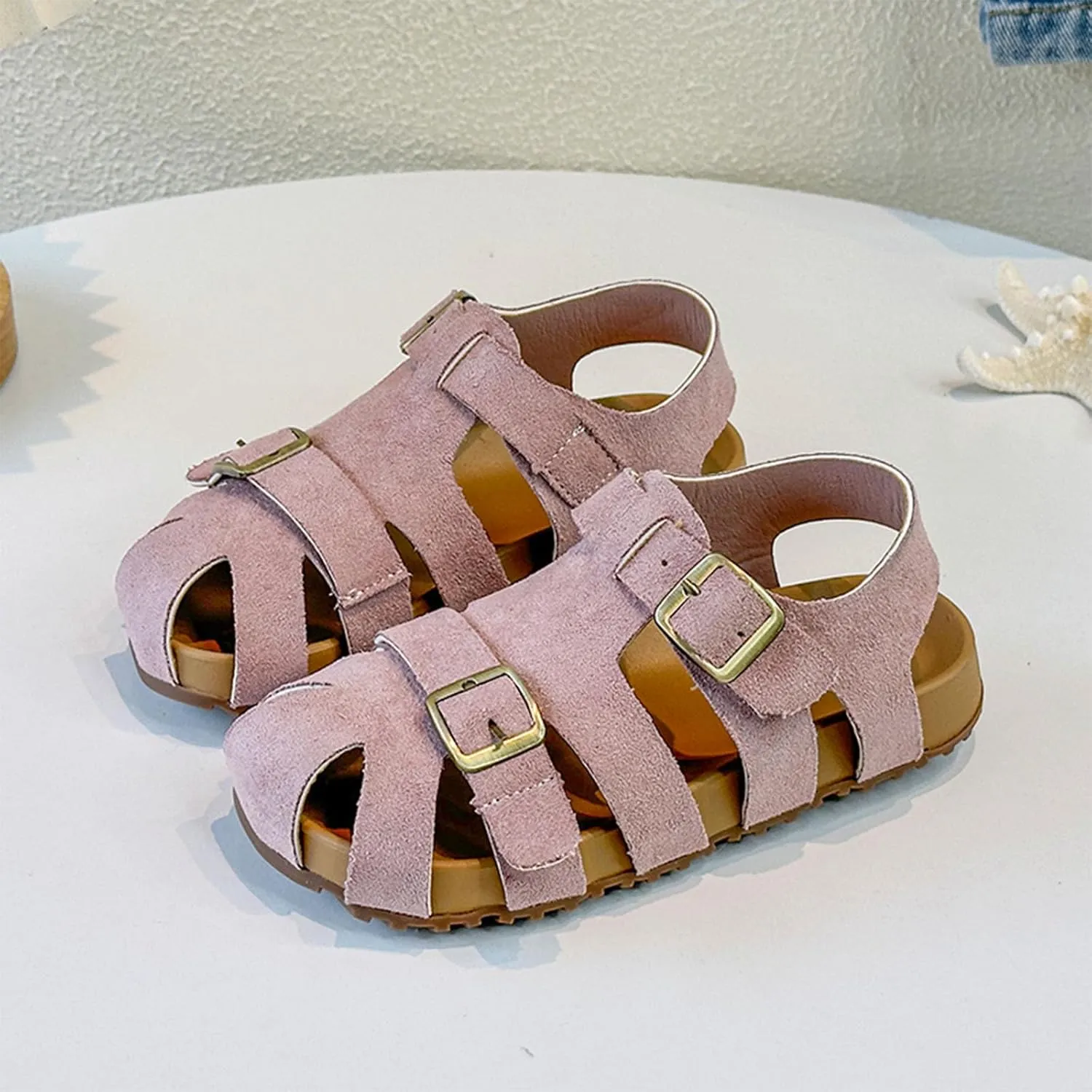 Girls Sandals Low Heel Children's Sandals For Girls For Boys Closed Toe Shoes Babies Hollow And Breathable Shoes