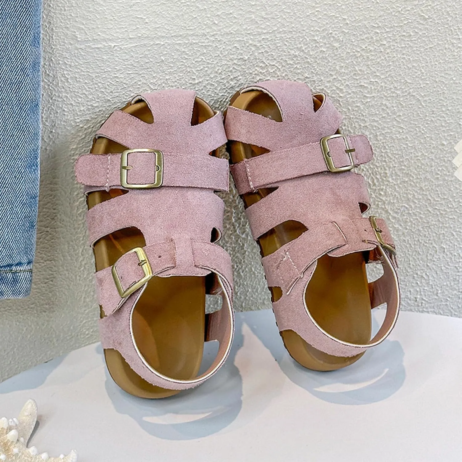 Girls Sandals Low Heel Children's Sandals For Girls For Boys Closed Toe Shoes Babies Hollow And Breathable Shoes